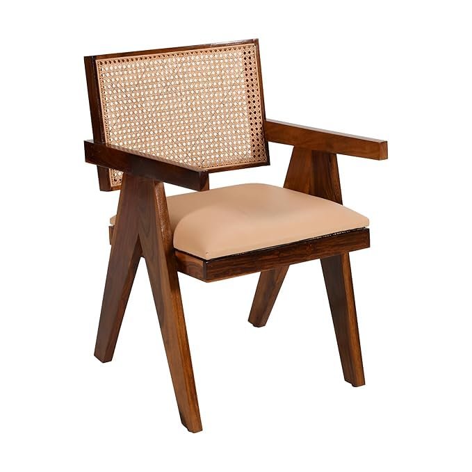 Version 1.0.0 Veyra Dining Chair in Beech Wood and Rattan - Image 1