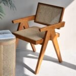 Veyra Dining Chair in Beech Wood and Rattan - Image 5