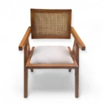 Orris Dining Chair in Beech Wood and Rattan - Image 4