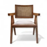 Orris Dining Chair in Beech Wood and Rattan
