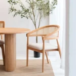 Dioro Dining Chair in Beech Wood and Rattan - Image 2