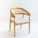 Dioro Dining Chair in Beech Wood and Rattan